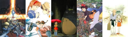 Nausicaä, Laputa, Totoro, Kiki y Only Yesterday